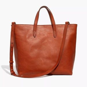 madewell zip-top transport carryall english saddle